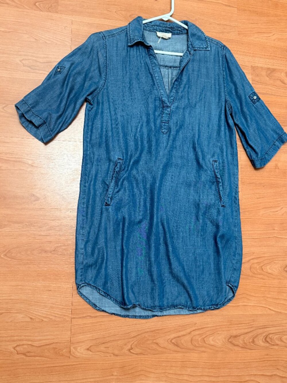 LOFT Denim Dress in Medium Ombrey Wash sz Small - Picture 2 of 6